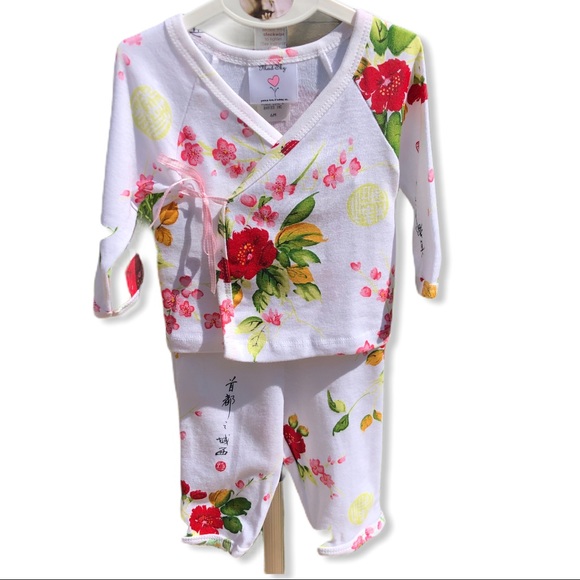 NWT 6 Mo Kimono Set w Hat in Tulle Gift Bag - Picture 13 of 16